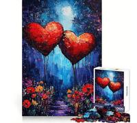 Two Hearts in The Night 1000 Piece Jigsaw Puzzles for Adults Teenagers Mind Power Stress Relief Fun Secure Lock (38x52cm)