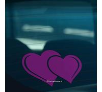 TWO HEARTS Love Cute Car Window Bumper Laptop or ipad Vinyl Decal Sticker (Purple)