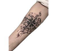 Two Herbal Stickers, Arm Compass Ink Wind Juice Semi-Permanent, Waterproof and Long Lasting,Tattoo Sticker Fake Tattoos