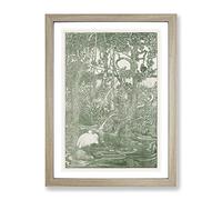 Two Herons By Theo Van Hoytema Vintage Framed Print | A3 Oak Framed Wall Art | Ready to Hang | Classic Animal Picture | Living Room Bedroom Lounge Office