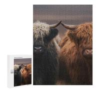 Two Highland Cows Wooden Jigsaw Puzzles for Adults