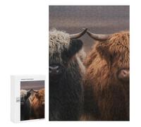 Two Highland Cows Wooden Jigsaw Puzzles for Adults