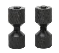 Two Hole Pins Set, 2Pcs Aluminum 2 Hole Flange Alignment Pin Easy to Use Durable Threaded Two Hole Pins with Anodized Oxide Black Finish for Car Ship Large Machinery