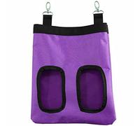 Two Holes Rabbit Feeding Bag Guinea Pig Hamster Small Pet Hay Snack Bag Portable Pet Outing Snack Bag (Color : Light Grey)