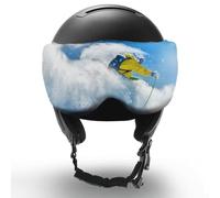Two Horizons Ski helmet with visor, visor protection for ski helmets with visor, scratch protection, microfibre cleaning cloth, visor cover for helmet