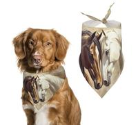 Two Horses Dog Bandana Pet Scarf for Small Medium Large Dogs Triangle Bibs Photo Prop Gift