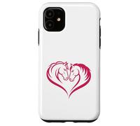 Two Horses Forming Heart Equine Love Design Case for iPhone 11