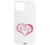 Two Horses Forming Heart Equine Love Design Case for iPhone 15 Plus