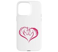 Two Horses Forming Heart Equine Love Design Case for iPhone 15 Pro Max