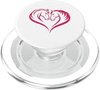 Two Horses Forming Heart Equine Love Design PopSockets PopGrip for MagSafe
