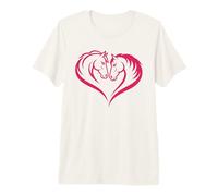 Two Horses Forming Heart Equine Love Design Premium T-Shirt