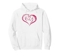 Two Horses Forming Heart Equine Love Design Pullover Hoodie