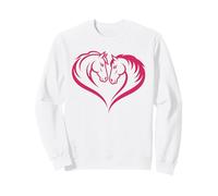 Two Horses Forming Heart Equine Love Design Sweatshirt