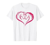 Two Horses Forming Heart Equine Love Design T-Shirt