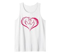 Two Horses Forming Heart Equine Love Design Tank Top
