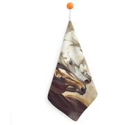Two Horses Hand Towels Absorbent Microfiber Cleaning Cloths with Hanging Loop