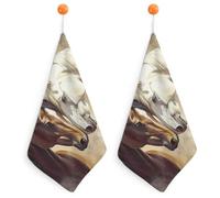 Two Horses Hand Towels Absorbent Microfiber Cleaning Cloths with Hanging Loop