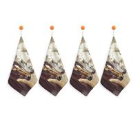 Two Horses Hand Towels Absorbent Microfiber Cleaning Cloths with Hanging Loop