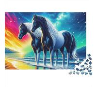 Two Horses Jigsaw Puzzle for Adults 1000 Piece Jigsaw Puzzle Night Sky Puzzle Game for Family Relaxation 52x38cm/1000pcs