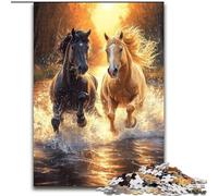 Two Horses JigsawPuzzle 1000 Pieces for Adults, Challenging Game And Family Play Educational Game for Birthday, Chrismas (size 26x38cm)