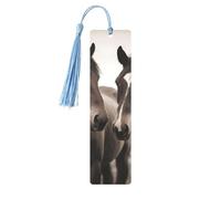 Two Horses Printed Metal Bookmarks M - Sky Blue Lightweight Aluminium Book Marker for Books, Journals & Gifts, Ideal Book Lovers, Holiday Decor & Crafts