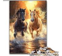 Two Horses Puzzles for Adults 1000 Pieces, Suitable for Ages 14 And Up Wall Decoration Christmas Birthday Gift (26x38cm)