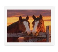 Two Horses Sunset Paint by Numbers Kits Includes Brushes Funny Adults DIY Painting Birthday Gift for Home Decor
