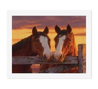 Two Horses Sunset Paint by Numbers Kits Includes Brushes Funny Adults DIY Painting Birthday Gift for Home Decor