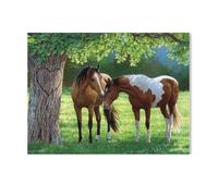 Two Horses under the tree，Puzzles for Adults Kids. 1000 Pieces Impossible Challenge Toy Educational Games Home Decoration for Adults& Kids Age 14 Years Up 1000pcs（75x50cm）-S73