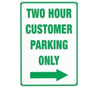 Two Hour Customer Parking Only Right Arrow Metal Sign Aluminum Warning Tin Signs For Outdoor Business Yard Lawn Farmhouse Garden Patio Wall Decor 8x12 Inch