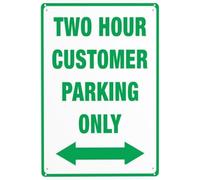 Two Hour Customer Parking Only Two Way Arrow Metal Sign Aluminum Warning Tin Signs For Outdoor Business Yard Lawn Farmhouse Garden Patio Wall Decor 8x12 Inch