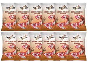 Two Hues Extra Strong Ginger Sweets 100g | BOX OF 12 | Ginger Candy | VEGAN | Gluten FREE.