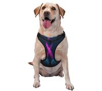 Two Human Hands are Holds Pink Ribbon Awareness Pattern Dog Harness - Lightweight,Soft,Adjustable Small Harness and Leash Set, Suitable for Puppy Small and Medium-Sized Dog-Large