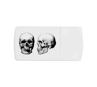 'Two Human Skulls' Pill Box with Tablet Splitter (PI00034912)
