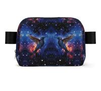 Two hummingbirds under the starry sky Fanny Pack Crossbody Waist Bag Pack Waterproof Mini Belt Bag Bum Hip Bag for Men Women