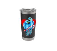 Two Hyacinth Macaw Parrots Perching on Candy Cane Stainless Steel Insulated Tumbler