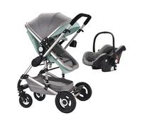 Two-in-one Baby Stroller，Trend Baby Car Seat，with Carry Basket Can Sit or Lie Down, Lightweight Foldable, Shock-Absorbing, Suitable for Newborn Baby（Gray Green）