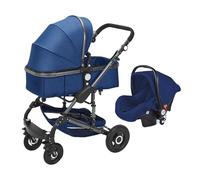Two-in-one Baby Stroller with Carry Basket,Two-Way High View, Can Sit or Lie Down, Lightweight Foldable, Shock-Absorbing, Suitable for Newborn Baby(Blue)(Blue)