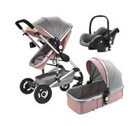Two-in-one Baby Stroller with Carry Basket,Two-Way High View, Can Sit or Lie Down, Lightweight Foldable, Shock-Absorbing, Suitable for Newborn Baby(Blue)(Gray-Pink)