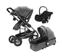 Two-in-one Baby Stroller with Carry Basket,Two-Way High View, Can Sit or Lie Down, Lightweight Foldable, Shock-Absorbing, Suitable for Newborn Baby(Blue)(Gray)