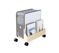 Two-in-One CPU Stand - Mobile Rolling Cart for Gaming PC & Office Under Desk PC Tower Holder with Caster Wheels Adjustable White Desk Accessories