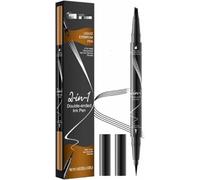 Two-in-one dual-ended liquid eyebrow pencil, long-lasting waterproof formula for effortless application, creating a nary Dual-Ended Two-in-One, Long-Lasting Natural Finish, Waterproof and Smudge-Proof