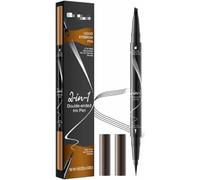 Two-in-one dual-ended liquid eyebrow pencil, long-lasting waterproof formula for effortless application, creating a nary Dual-Ended Two-in-One, Long-Lasting Natural Finish, Waterproof and Smudge-Proof