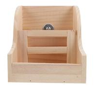 Two-in-one Feeder Rack for Small Animals Wooden Hay Holder | Fence Design with Fixator, Suspended or Placed in Cage, Separates Hay and Pellets, Khaki