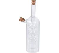 Olive Oil Bottle Pourer Glass Vinegar Drizzler Dispenser Cork Lid 2in1