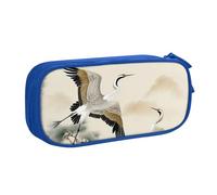 Two Japanese Cranes Flying Traditional Painting Pencil Case, Zip Smooth Pencil Case, Portable Pencil Case Large School Stationery Storage Bag, Make-Up Bag