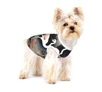 two Japanese cranes flying traditional painting print Tshirts for Small Dogs Dog's Fashion Shirt Breathable Sleeveless Shirts for Small Dogs