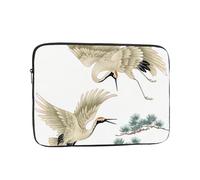 two Japanese cranes flying traditional painting Printed Laptop Bag, 13 inch Laptop Sleeve, Suitable for Travel and Business Trips