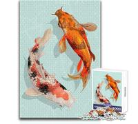 Two Japanese Koi Fish Teenagers 1000 Pieces Puzzle Educational Reasoning Skill Game Ideal Thoughtful Gift for All Events Size 38x26cm