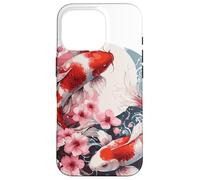 Two Japanese Koi Fish with Cherry Blossoms Case for iPhone 16 Pro